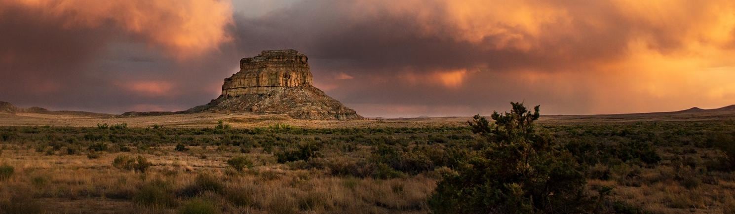 Ancient Pueblo Bonito ruins at Chaco Canyon National Historical Park